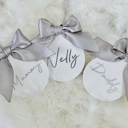 Personalised acrylic christmas tree decoration