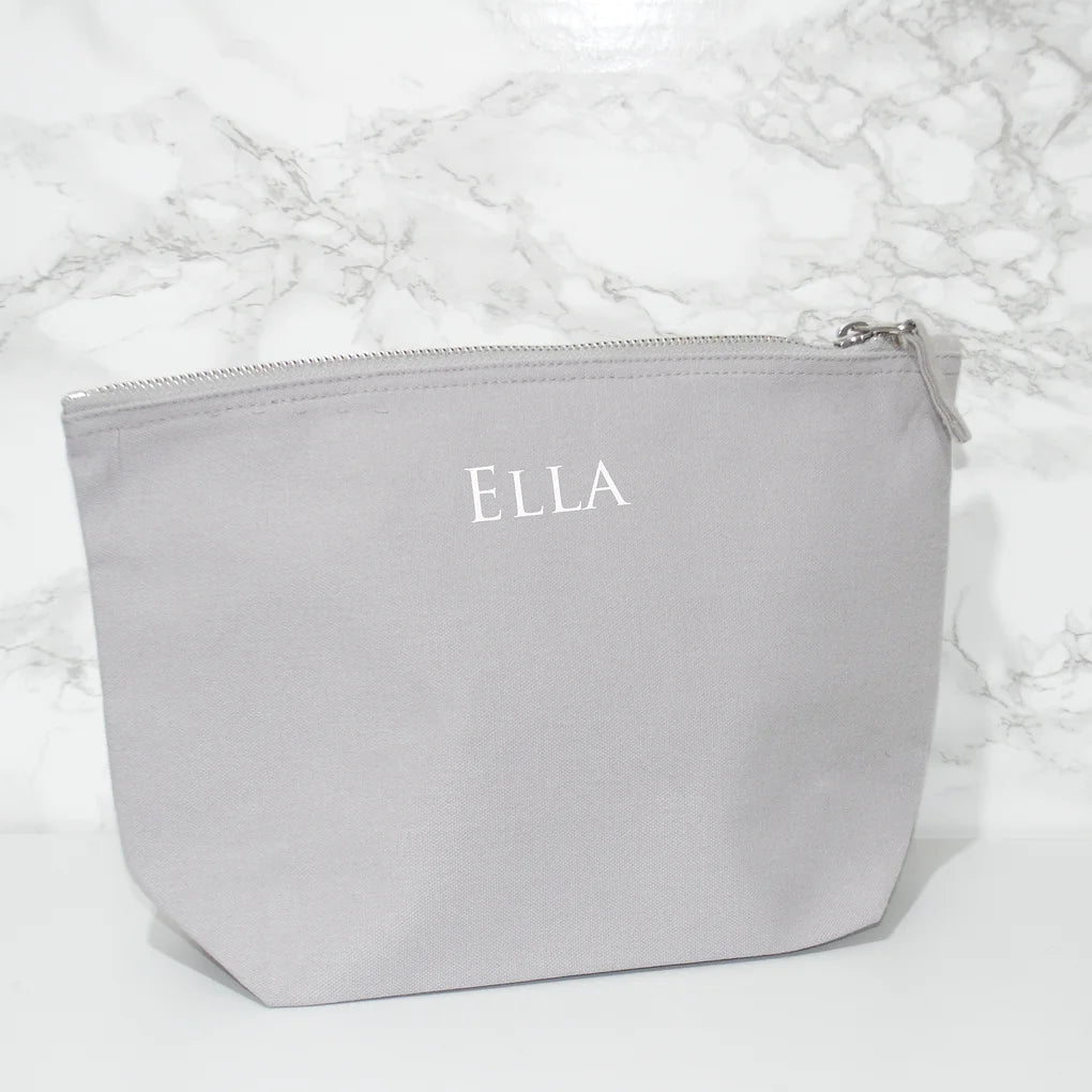 Personalised Cosmetic Bag - Makeup Bag - Accessory Pouch GREY