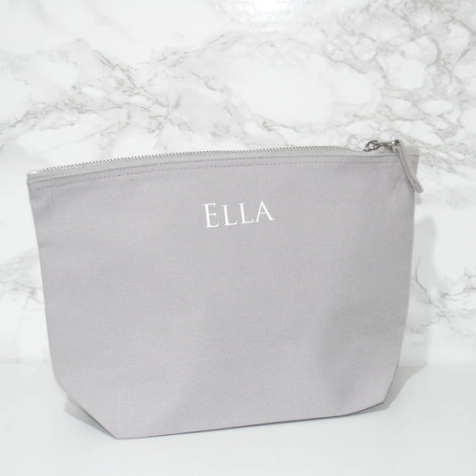 Personalised Cosmetic Bag - Makeup Bag - Accessory Pouch GREY