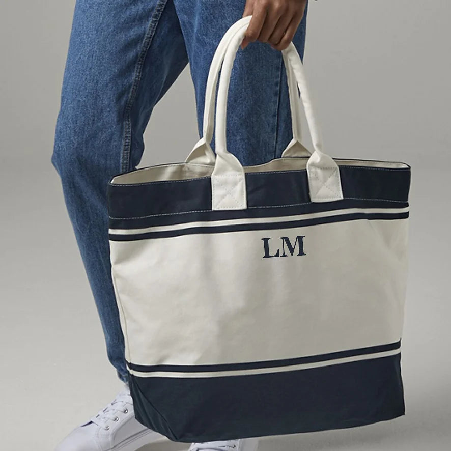 Personalised striped beach / shopper Bag
