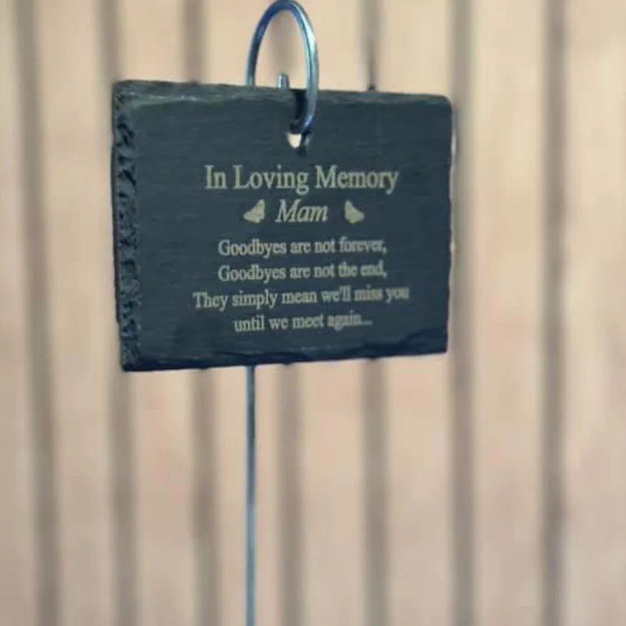 Engraved slate grave/ plant marker