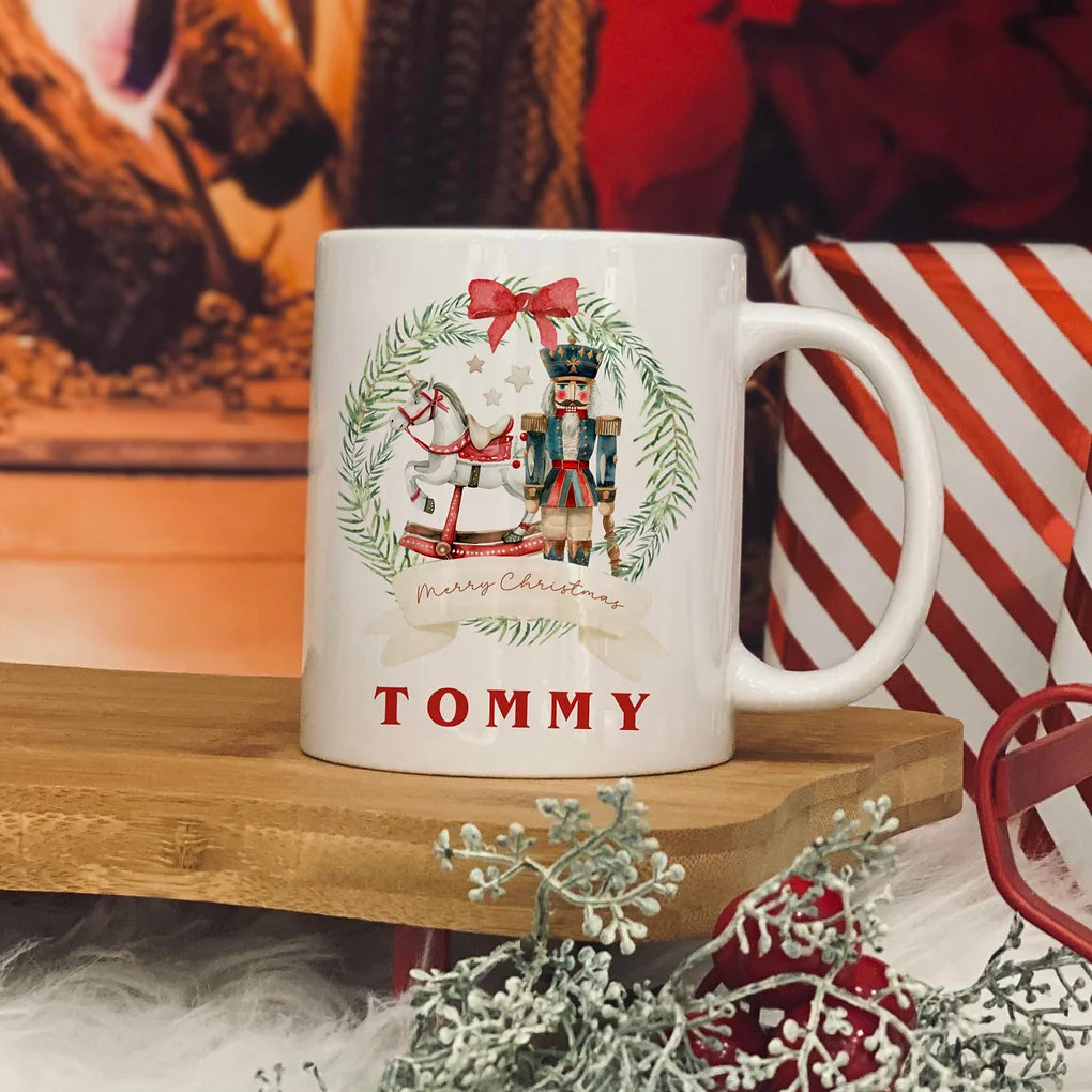 Personalised  nut cracker   christmas mug 11oz