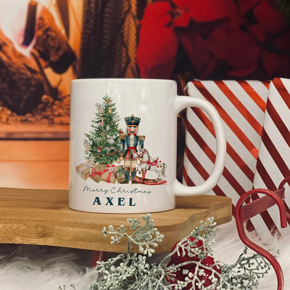 Personalised christmas  mug 11oz - Christmas nutcracker - blue De