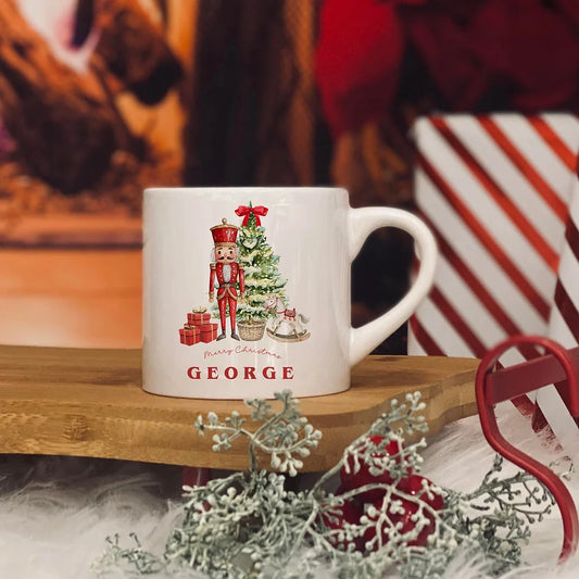 Personalised  Christmas  Nutcracker - red design 6oz  kids ceramic mug