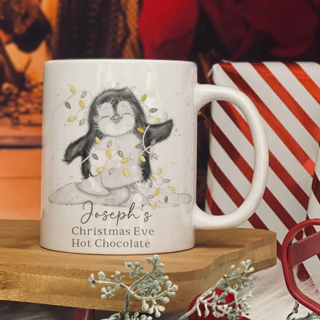 Personalised christmas penguin mug 11oz
