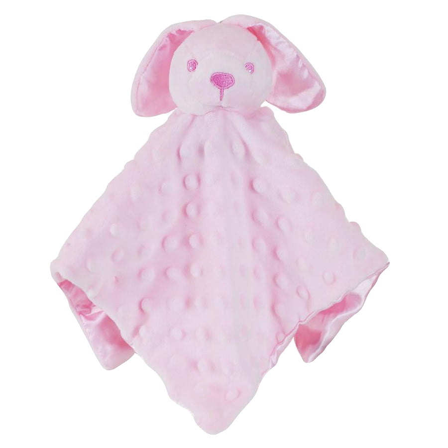 Embroidered Pink Baby Bunny Comforter