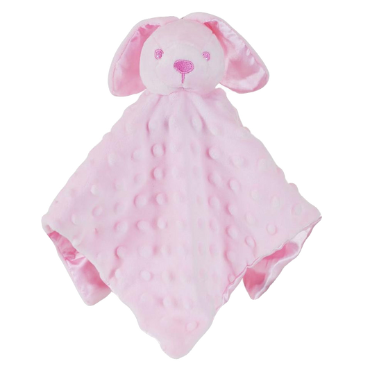 Embroidered Pink Baby Bunny Comforter