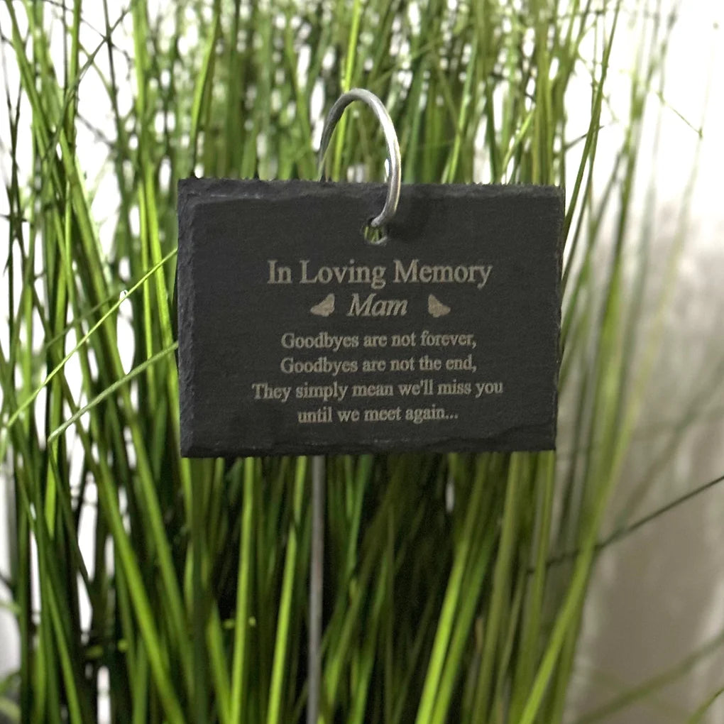 Engraved slate grave/ plant marker