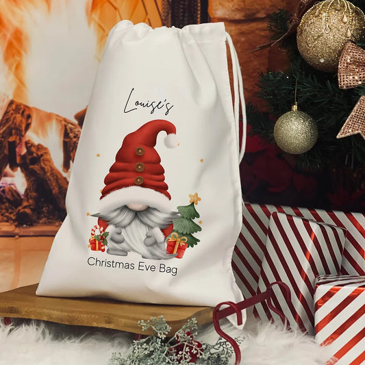 Personalised Christmas eve bag - Santa GnomeDesign