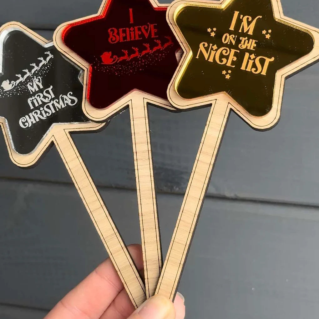 Cute Christmas wand photo prop - my first Christmas - nice list