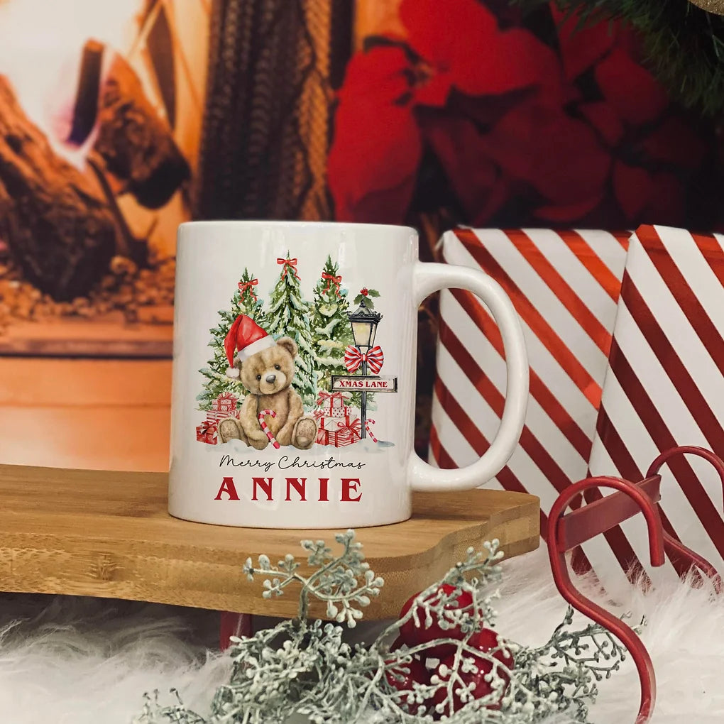 Personalised bear  christmas mug 11oz