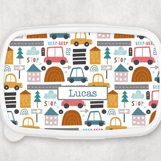 Personalised lunch / Snack Box - Cars Theme