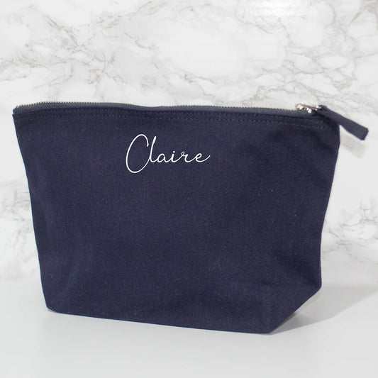 Personalised Cosmetic Bag - Makeup Bag - Accessory Pouch NAVY