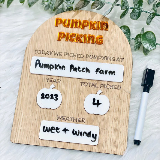 Pumpkin Picking dry erase board