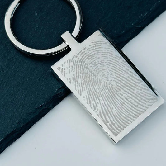 Engraved Rectangle Keyring - Photo gift