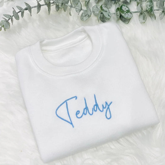 White Signature Style Embroidered Sweater