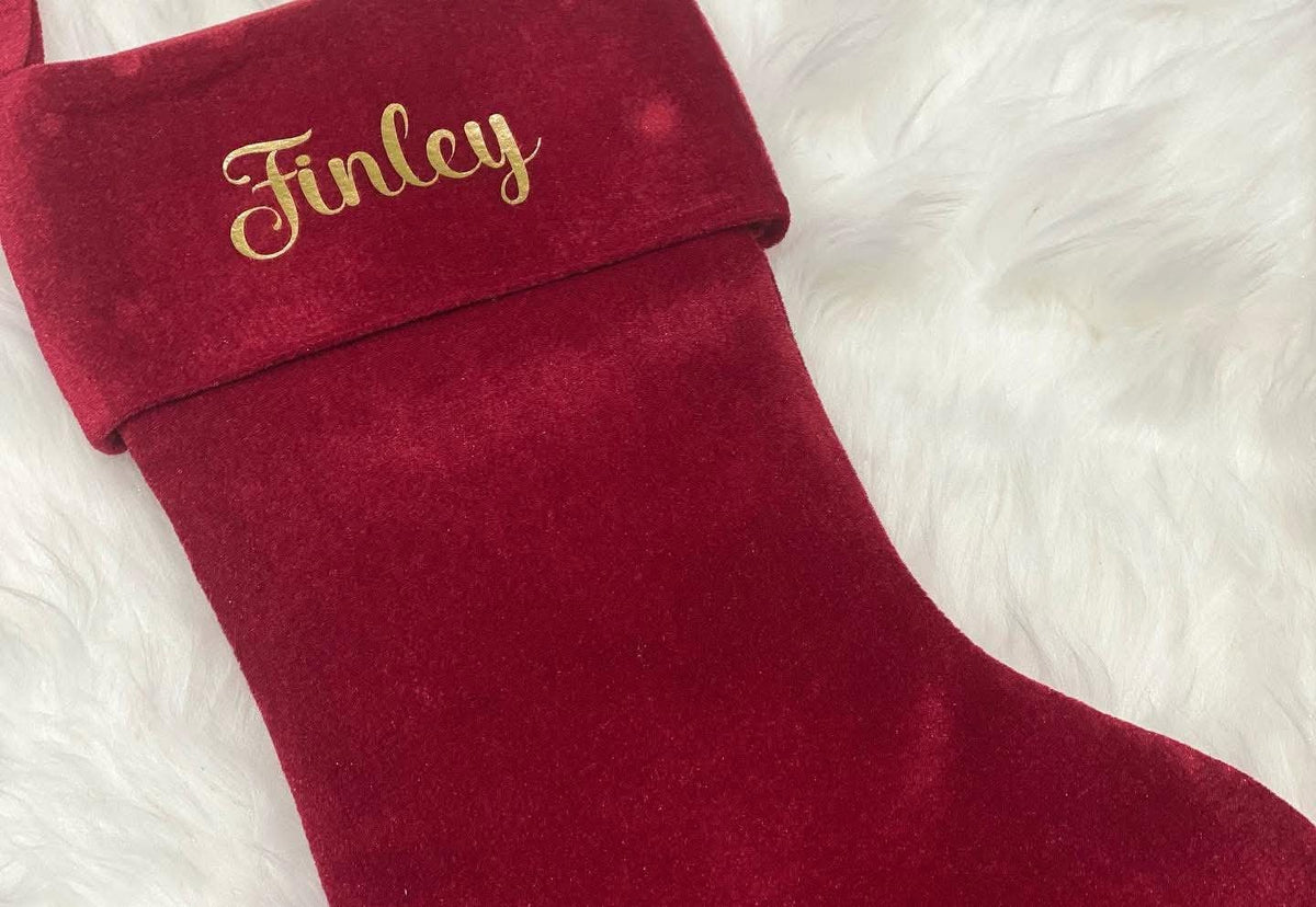 Personalised Red Velvet Christmas Stocking