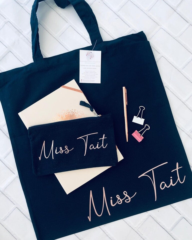 Personalised tote bag - Teacher Gift - Bridesmaid Gift - bag only