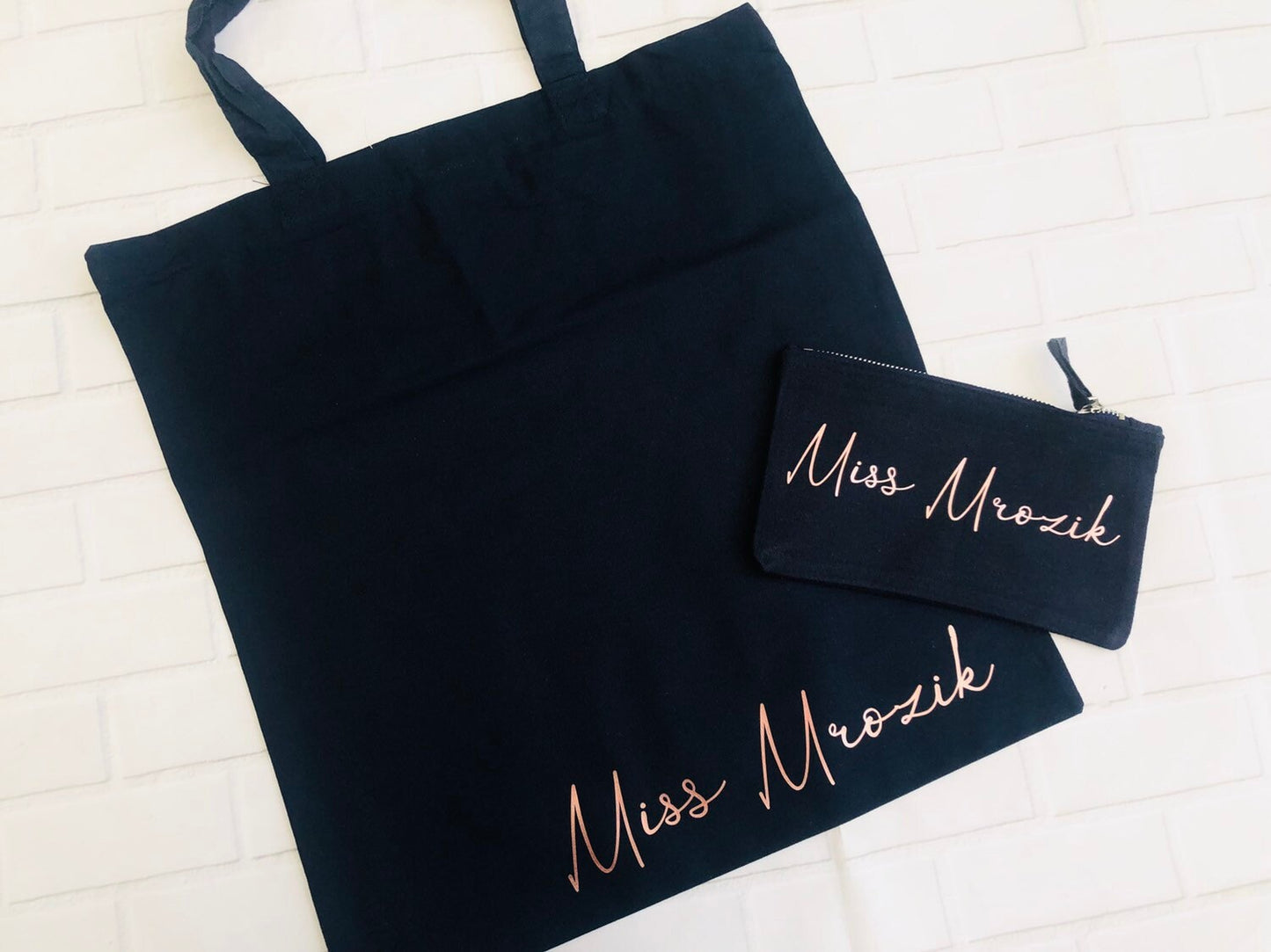 Personalised Tote Bag & Pencil Case - Teacher Gift - Bridesmaid Gift -