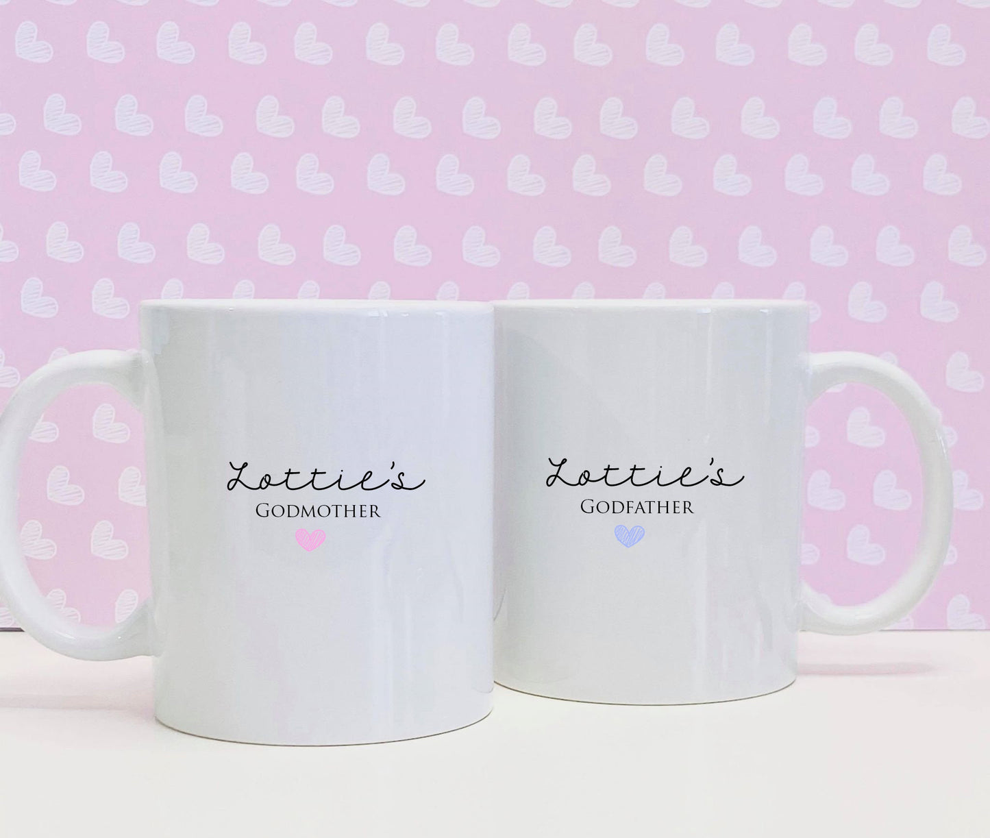 Personalised God Parents gift - Personalised Set of Mugs  - God Mother Gift - God Father Gift