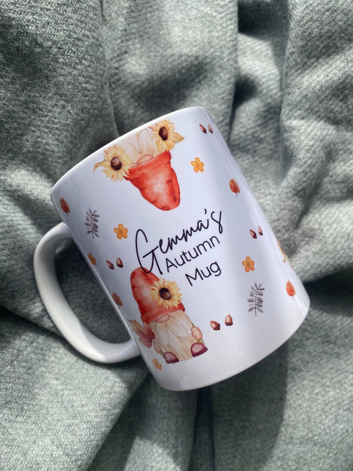 Personalised Autumn Gnomes Mug - Personalised fall mug - Tea & Coffee Mug -