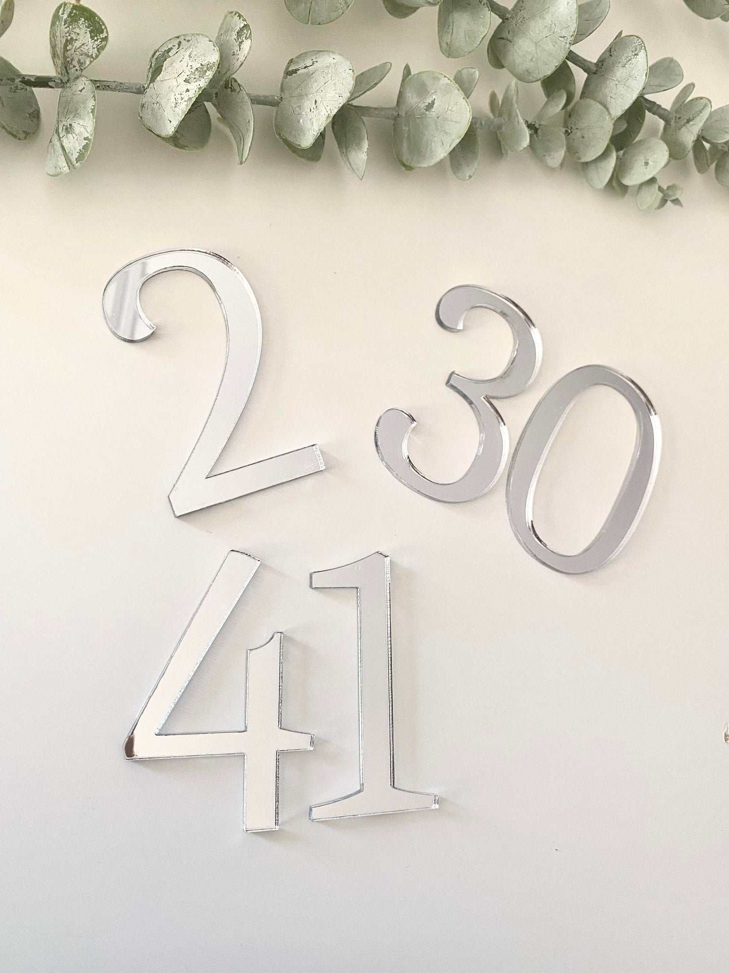 Acrylic Number Cake Charm - Topper - Mirrored Acrylic