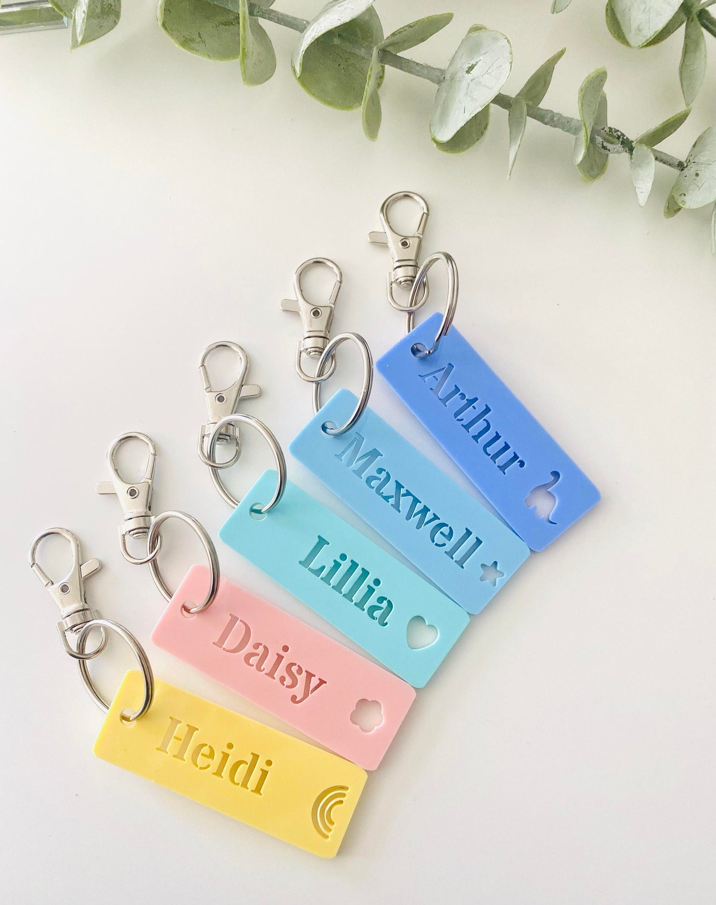 Personalised Children's Acrylic Bag Tag - Key ring - Name Tag - Back To School - Party Bag Gifts