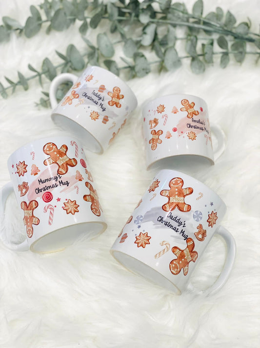 Personalised Family Christmas Mug - Ginger Bread Theme - Christmas Cup