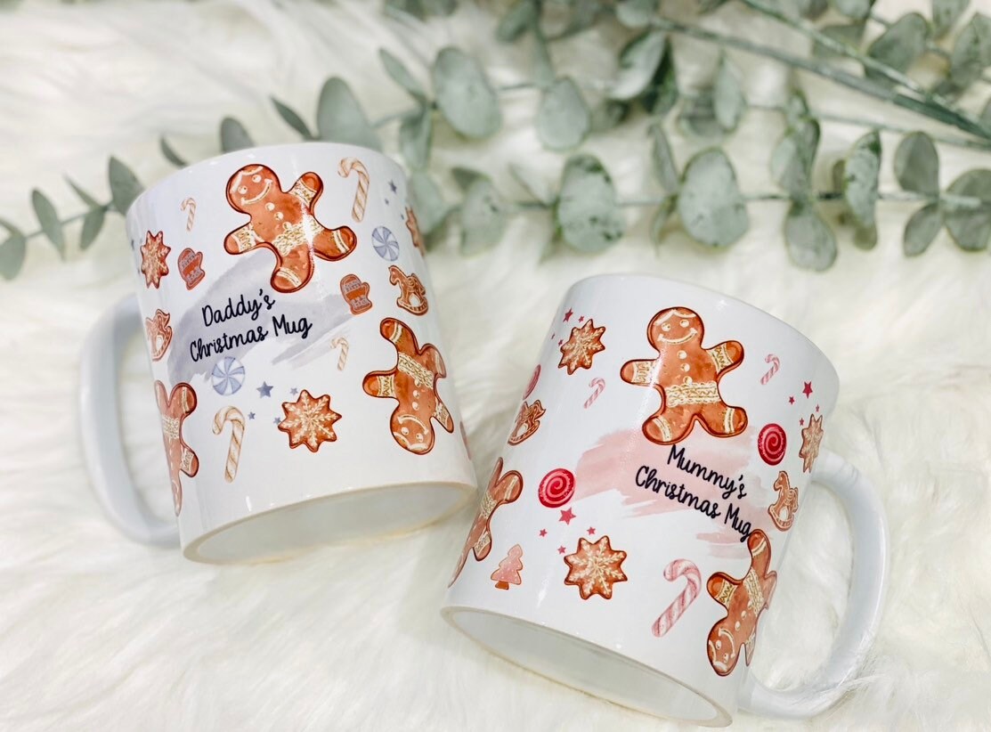 Personalised Family Christmas Mug - Ginger Bread Theme - Christmas Cup
