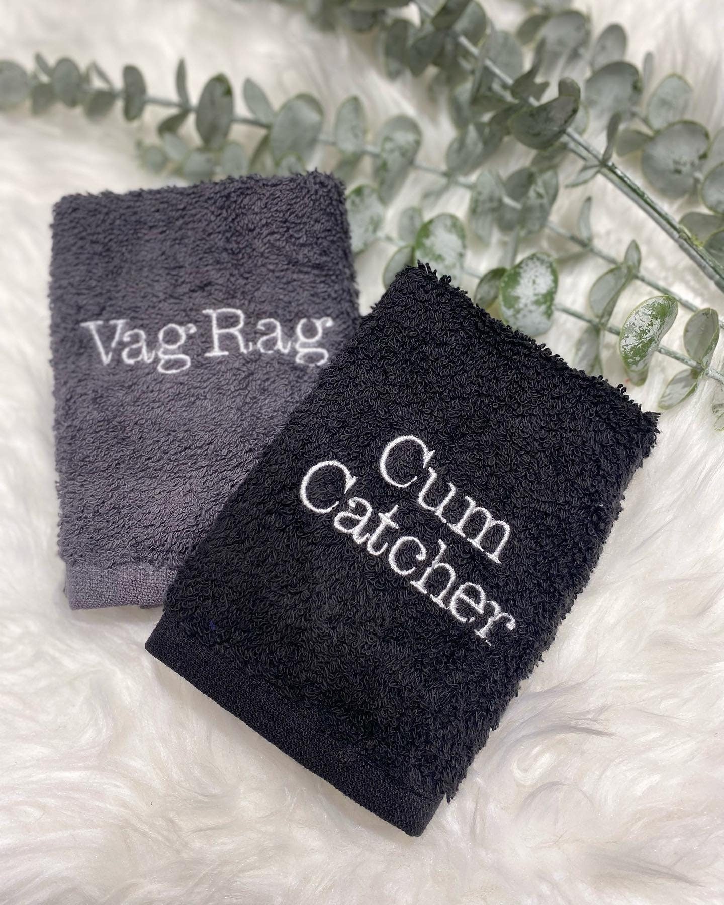 Funny Flannel- Funny Valentines gift - Novelty Flannel wash cloth - willy wipe - vag rag - cum catcher - rude valentines gift