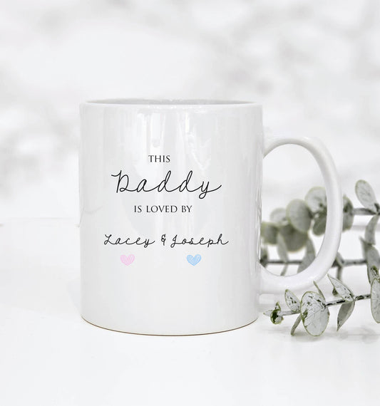 This daddy is loved by  Personalised Mug - Fathers Day - Personalised Gift
