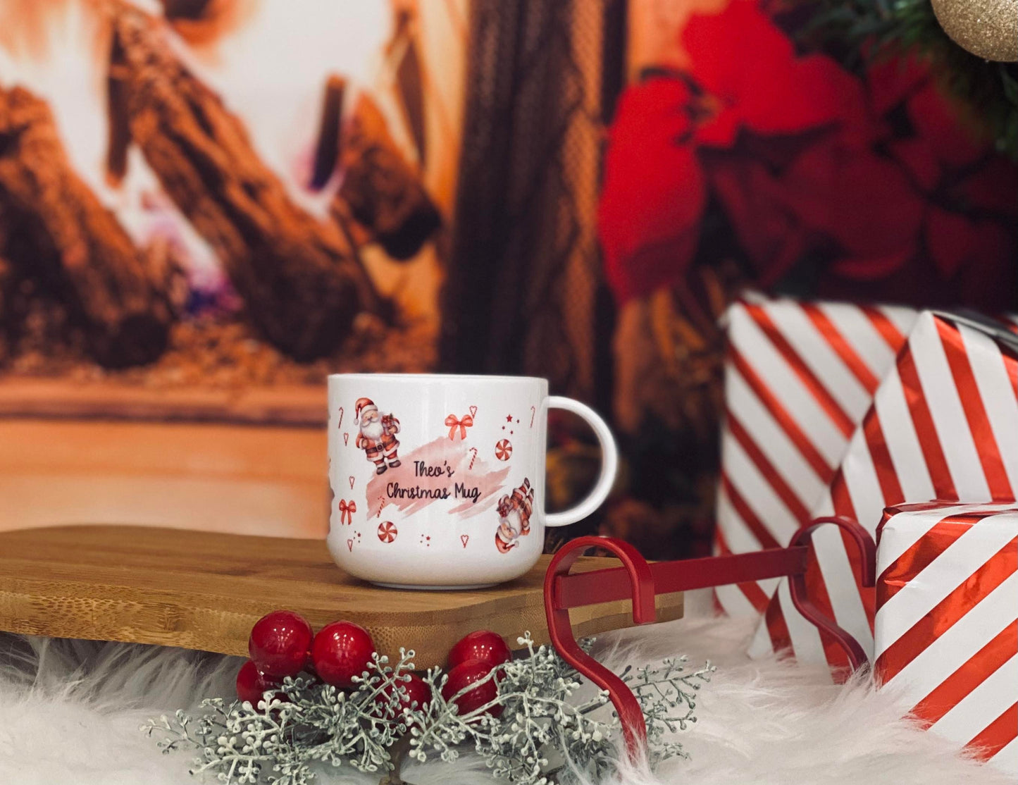 Personalised Children's Christmas Mug - 6 oz unbreakable kids mug - Christmas Santa  Theme Kids Christmas Eve Cup