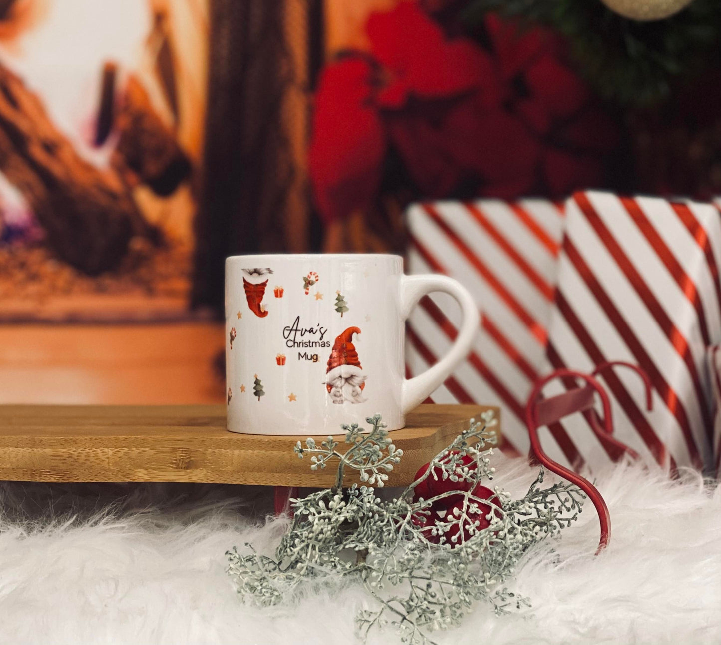 Childrens Mug - Christmas Eve Mug - 6 OZ Mug - Santa Gnome / Gonk Theme - Christmas Eve Mug