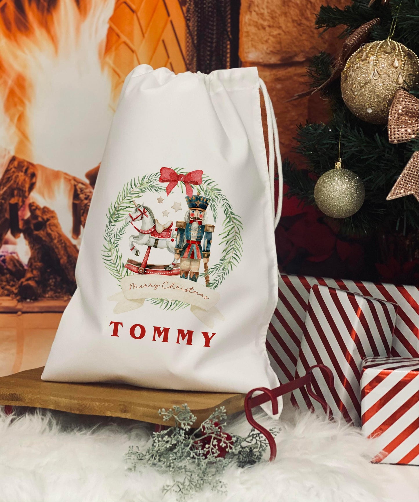 Personalised Christmas Eve Bag - Treat Bag - Christmas Eve Treat Bag - Nutcracker design