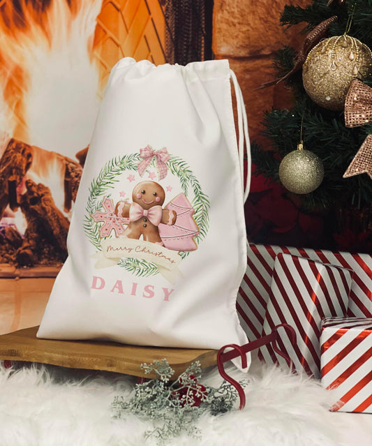 Personalised Christmas Eve Bag - Treat Bag - Christmas Eve Treat Bag - Gingerbread