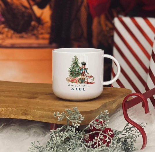 Personalised Children's Christmas Mug - 6 oz unbreakable kids mug - Christmas NutcrackerTheme Kids Christmas Eve Cup